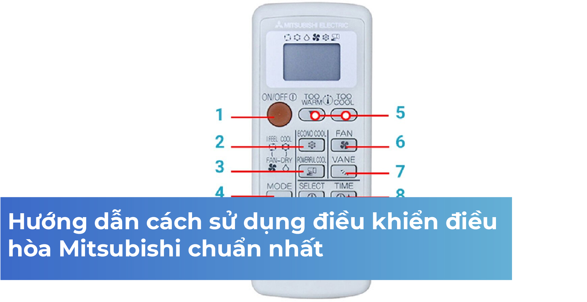 Hướng dẫn cách sử dụng điều khiển điều hòa Mitsubishi chuẩn nhất